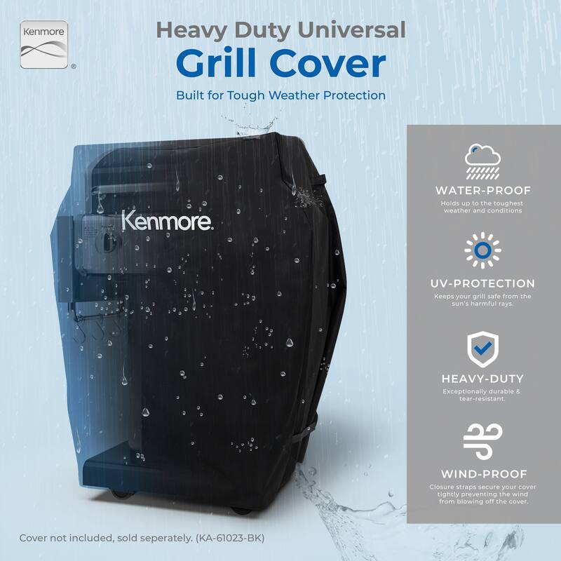 Kenmore 3-Burner Propane Gas Grill with Foldable Side Shelves