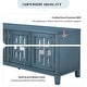 Retro Sideboard Storage Cabinet, 4-Door Mirrored Buffet, Console Table ...