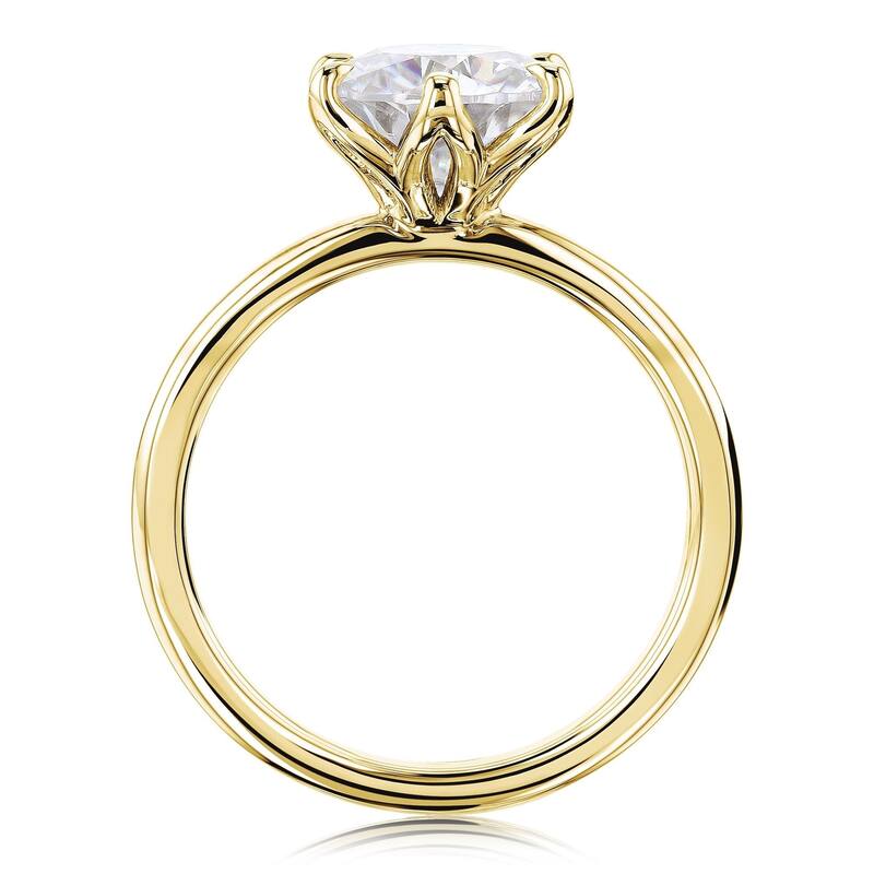 Kobelli 2 Carat Lab Grown Diamond Certified 14k Solid Gold Solitaire Comfort Fit Tulip Kyoto Engagement Ring (EF/VS)
