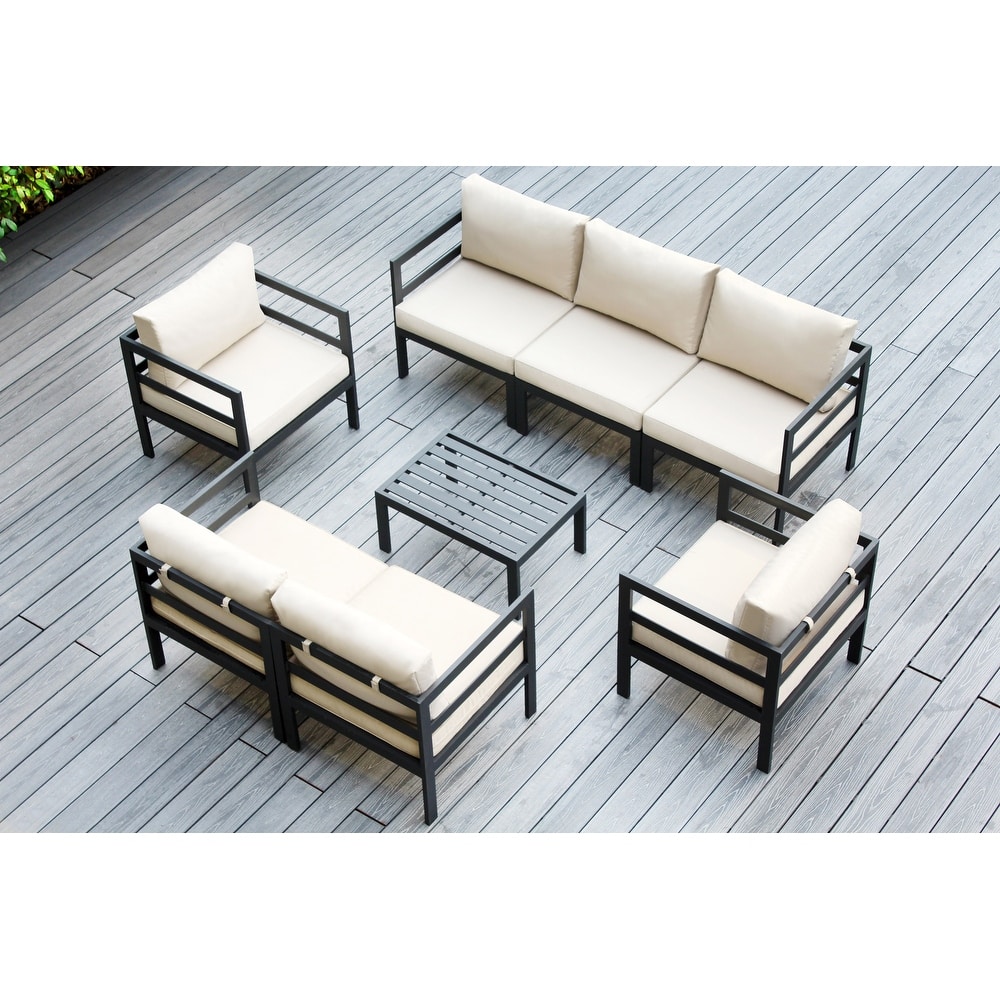 Ohana Outdoor 8-pc. Cushioned Aluminum Sectional - No Assembly