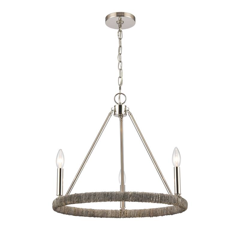 Elk Home Abaca Polished Nickel Finish 3 Light Chandelier