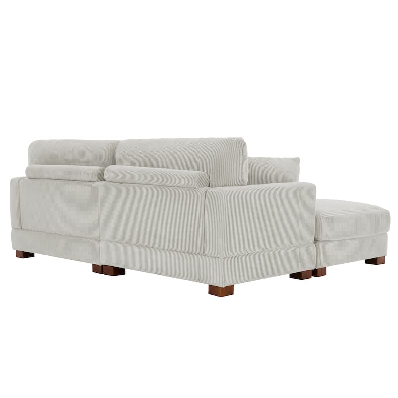 Corduroy Modular Sectional Sofa Deep Seat Corner Sofas & Ottomans