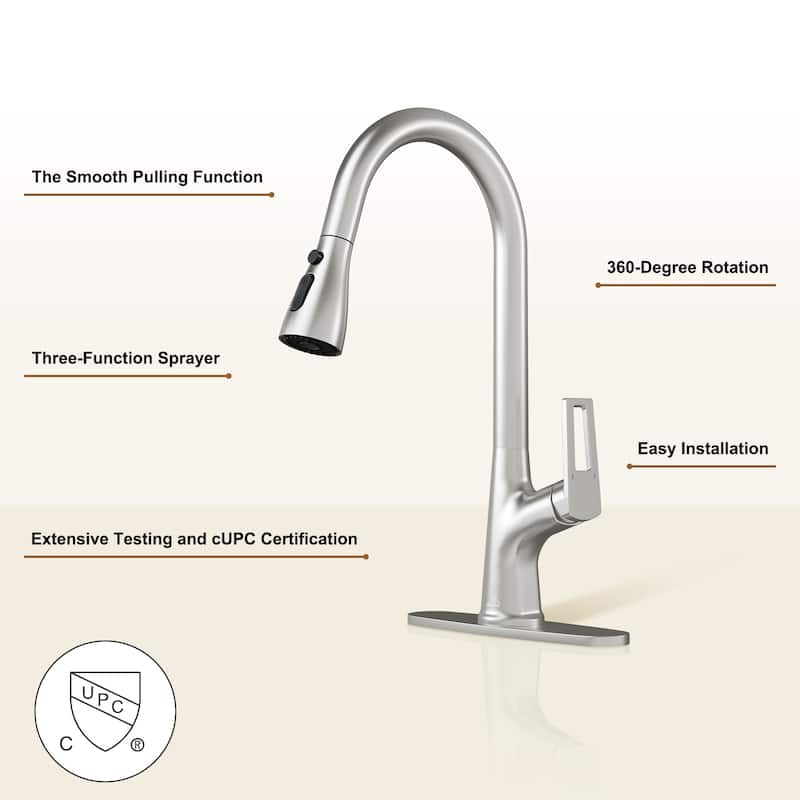 Single-Handle Kitchen Sink Faucet With Pull-Out Sprayer