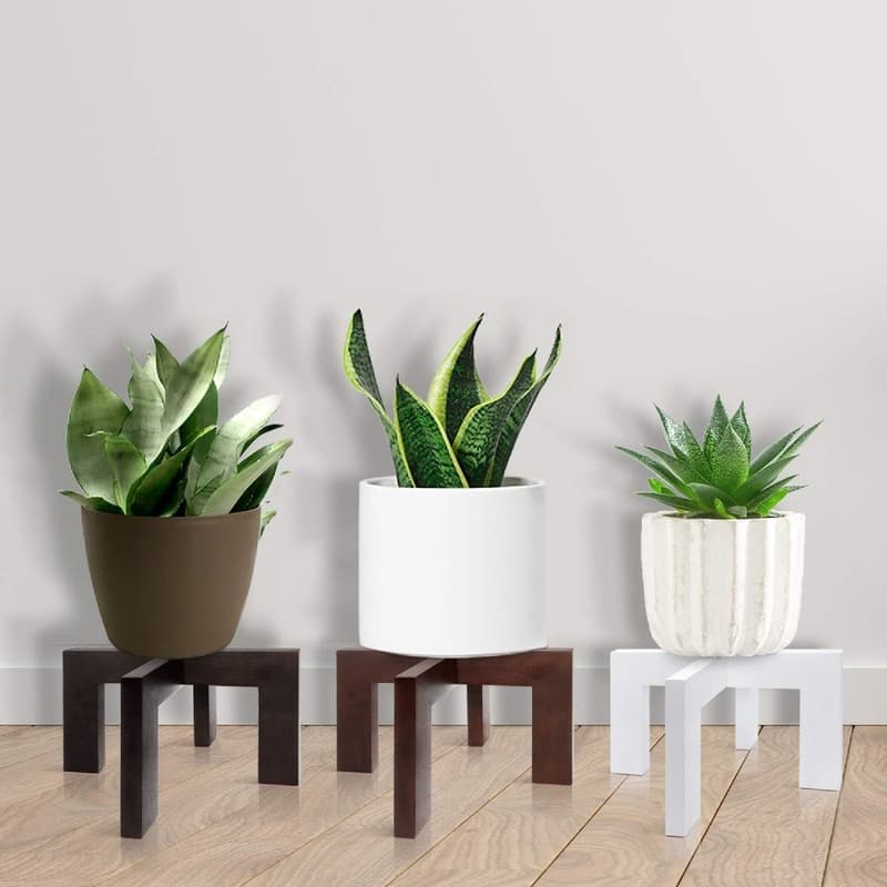 2 Pack Wood Plant Stand - 11.8 x 11.8 x 7 inches