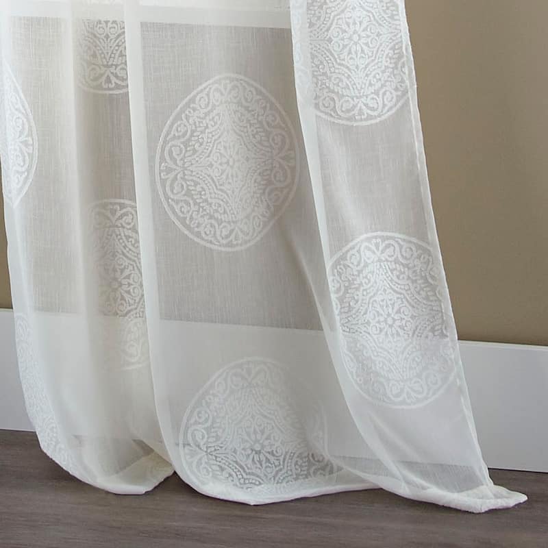 Nanshing Naomi Medallion Grommet-Top Curtain Panel Pair - 37" x 84"