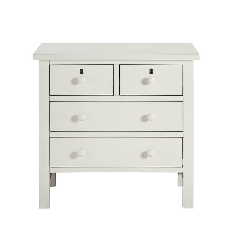 4- Drawer Nightstand with Dovetail Construction and Wooden Knobs