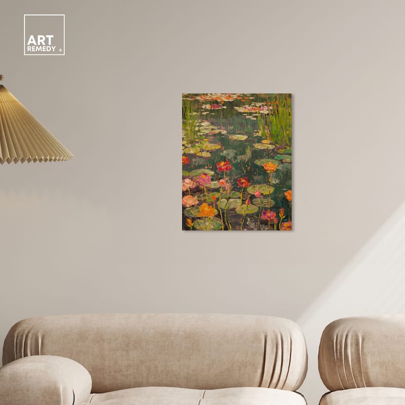 Art Remedy Afternoon Visit Gallery Wrapped Impressionism 1 Piece Canvas Wall Art /Monet And Van Gogh Inspired Art