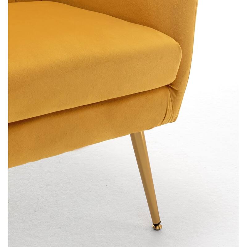 US Pride Furniture Modern Accent Chair with Ergonomic High Wingback Microfiber Upholstered Armchair with Metal Legs