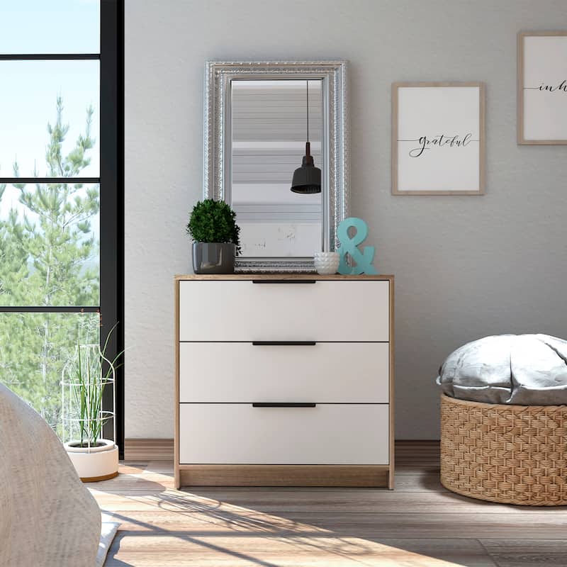 TUHOME Kaia 27-inch Wide Contemporary 3 Drawer Dresser