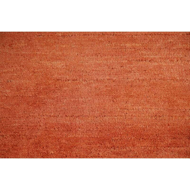 Orange Gabbeh Oriental Foyer Rug Contemporary Handmade Wool Carpet - 3'3"x 4'10"