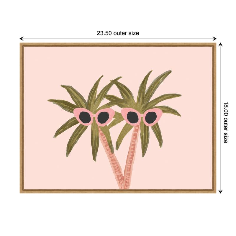 Palm Trees and Sunglasses by Kendra Dandy Canvas Art Framed - Sylvie Maple