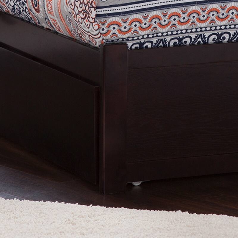 AFI Orlando Platform Bed with Footboard & Twin XL Trundle