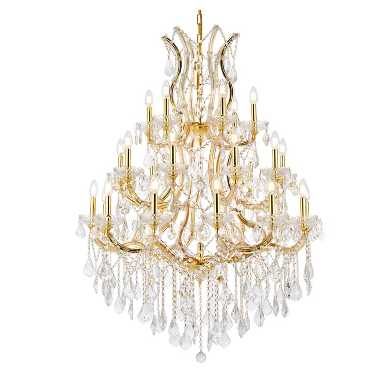 Elegant Lighting 2800D38/RC Maria Theresa 28 Light 38" Wide Crystal - Gold