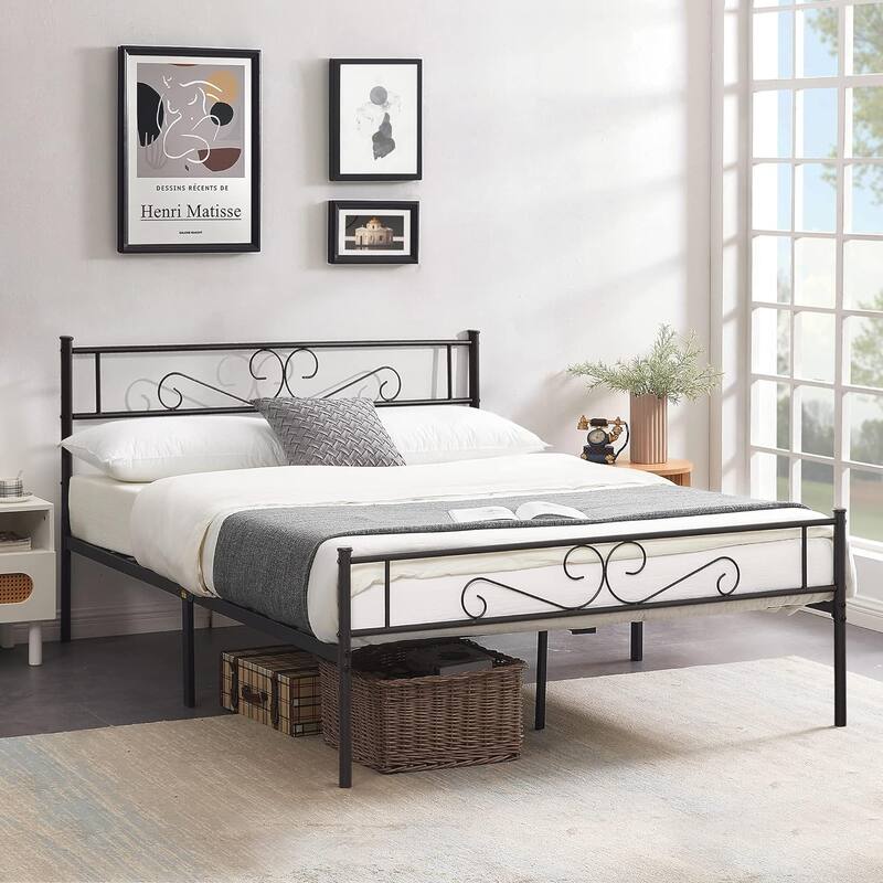 VECELO Premium Platform Bed Frame with Headboard,Easy Set-up Twin/Full/Queen Size Bed