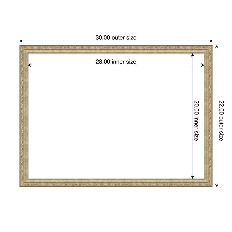 Amanti Art Paris Champagne Framed Dry Erase Magnetic Board - 30 x 22 in