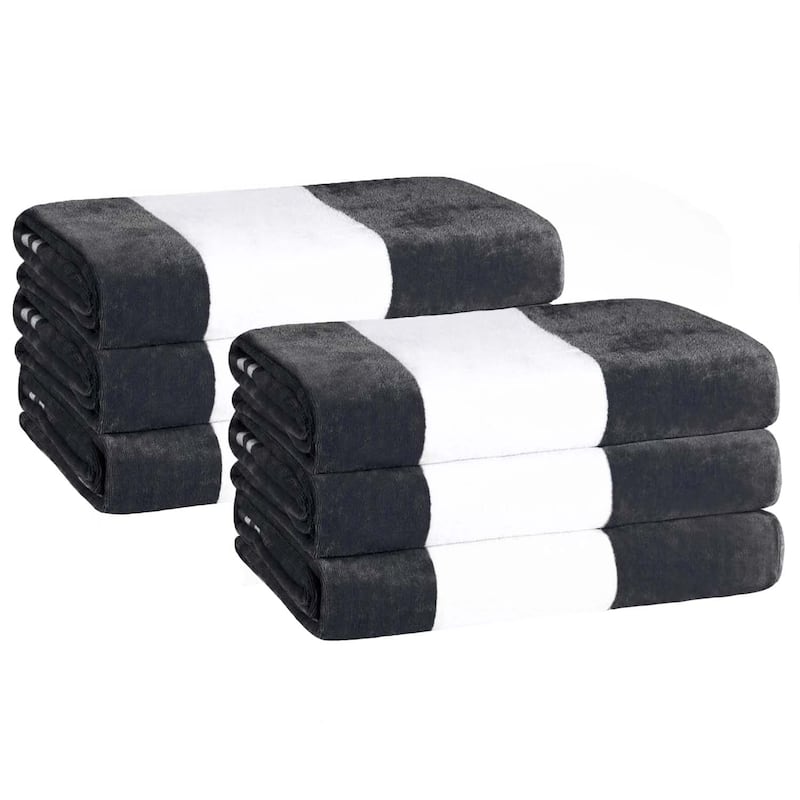 Cabana Stripe Oversized Cotton Beach 6 Piece Towel Set by Superior