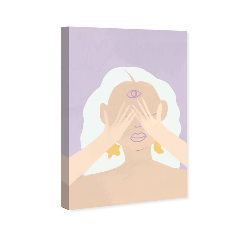 Wynwood Studio Canvas Spiritual and Religious Mystical Lady Purple and Lilac Modern & Contemporary Wall Art Canvas Print