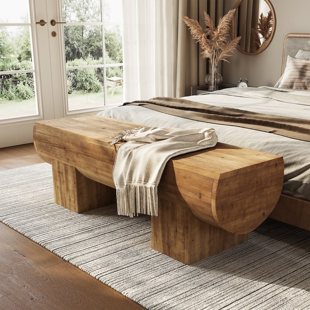 Solid Wood Entryway Bench, End of Bed Bench, Entry Bench Seat for Bedroom, Living Room, Hallway