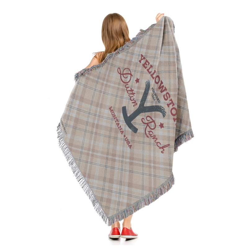 Yellowstone Bozeman Plaid Woven Tapestry Throw Blanket