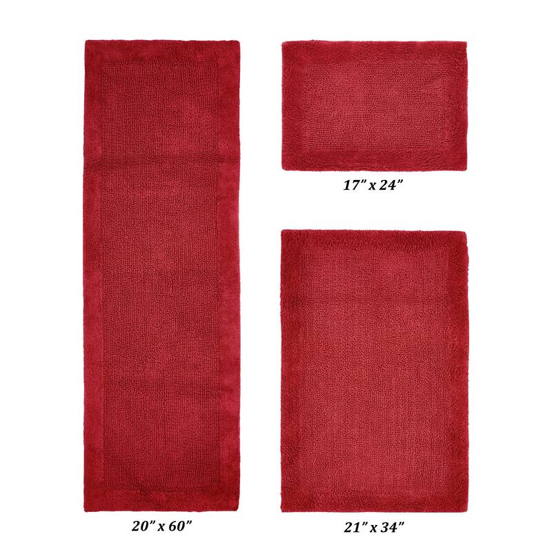 Better Trends Bath Rugs Set 100% Cotton Tufted Soft Water Absorbent Bathroom Rug for Shower, Sink Bath Mats Edge Collection