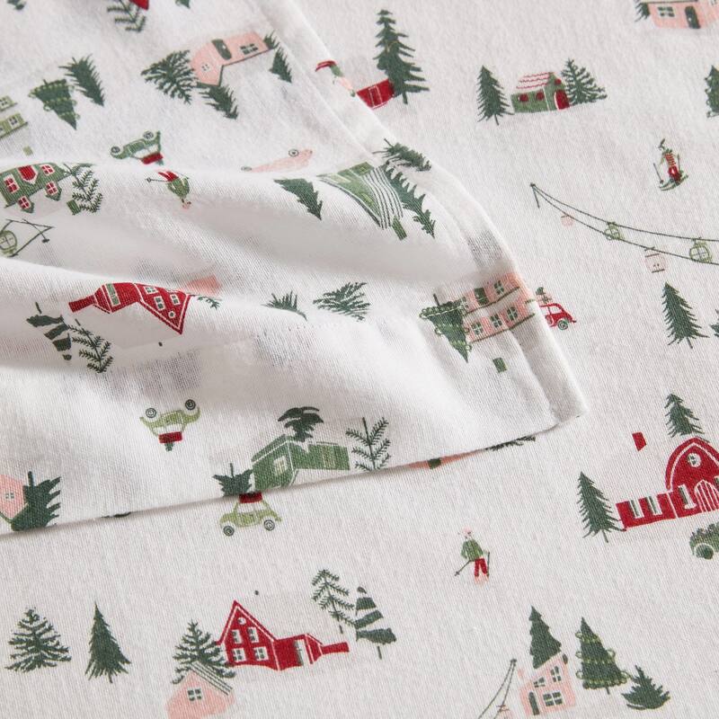 Martha Stewart Printed Cotton Flannel Sheet Set