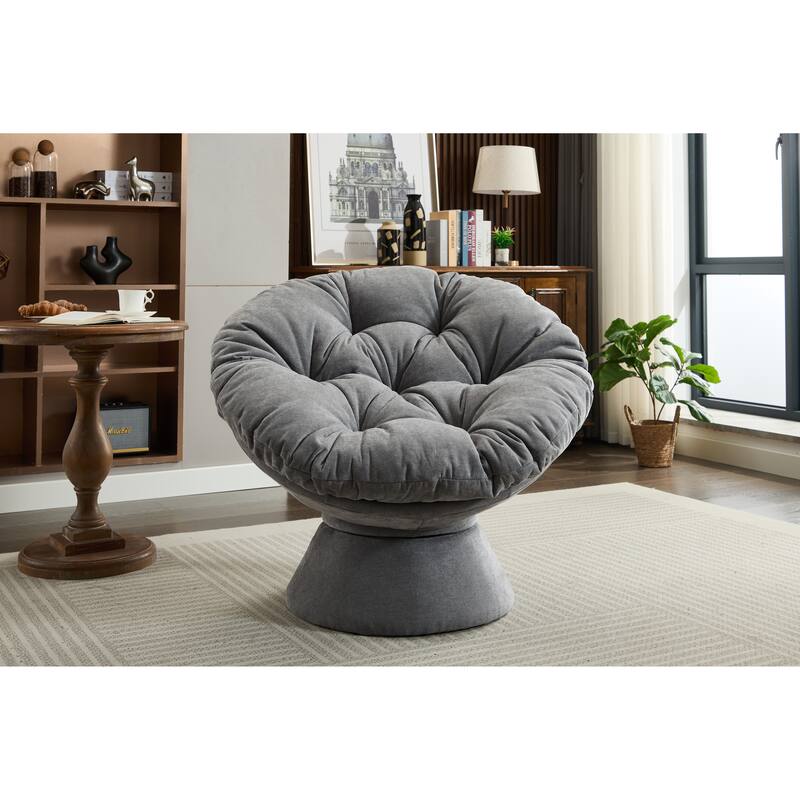Oversized Swivel Accent Chair, 360-Degree Swivel Barrel Chair, Papasan Chair for Living Room and Bedroom Comfort