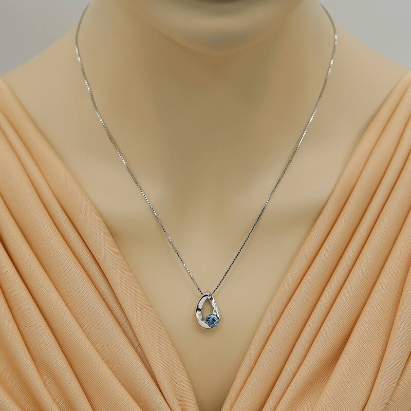 1 ct London Blue Topaz Pendant in Sterling Silver