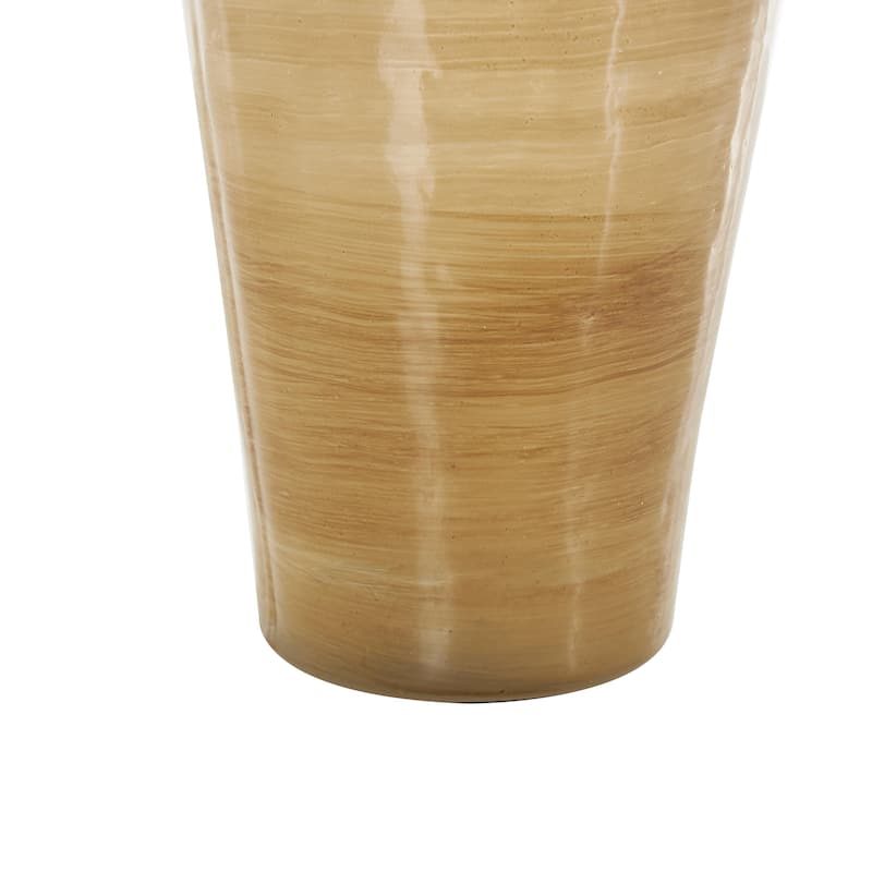 Glass Brushed Ombre Living Room Decorative Jars with Speckled Gold and Bronze Ring Top - Light Brown - Roche River Decor