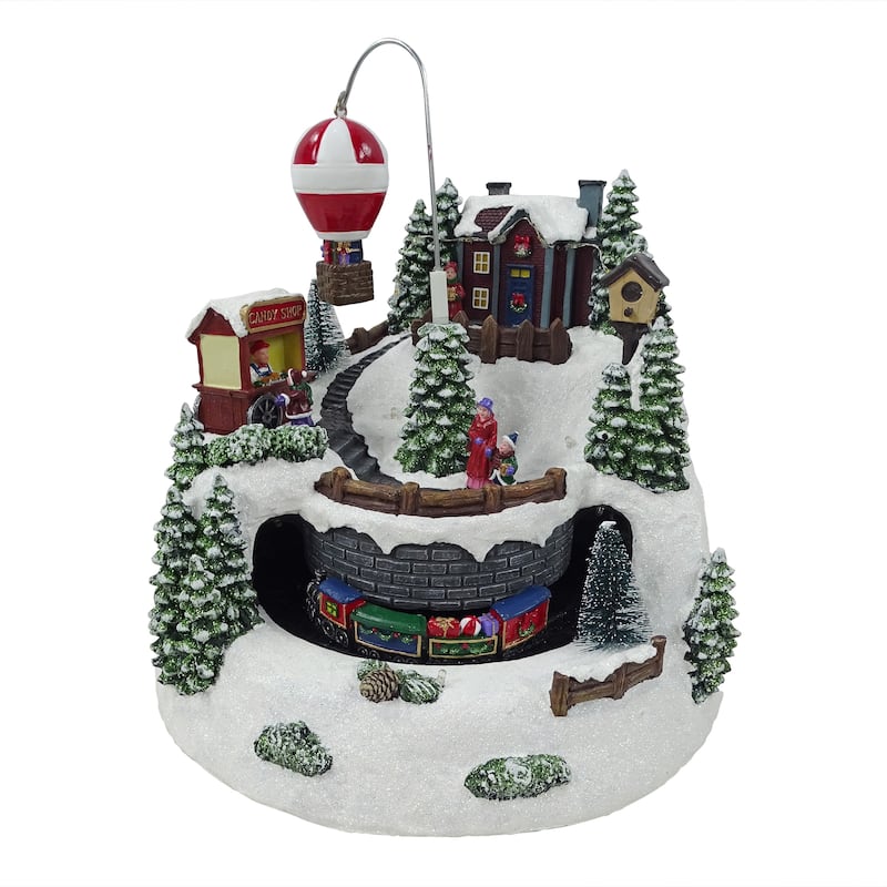 Alpine Corporation Christmas Winter Wonderland Set with LED Lights and Music