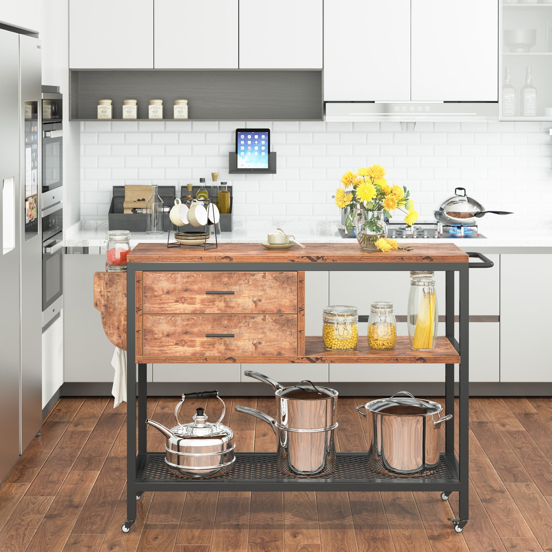 Kitchen Islands Kitchen Carts on Wheels?Rolling Storage Utility