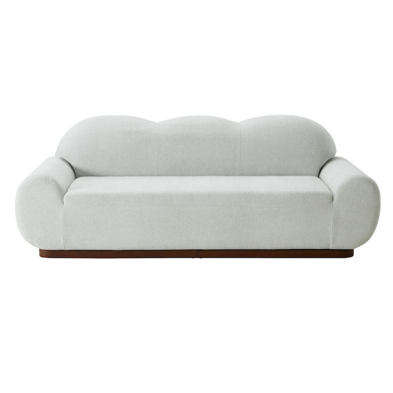 Christopher Knight Home - Cloud Modern Upholstered Chenille Curved 3-Seater Sofa with Round Arms
