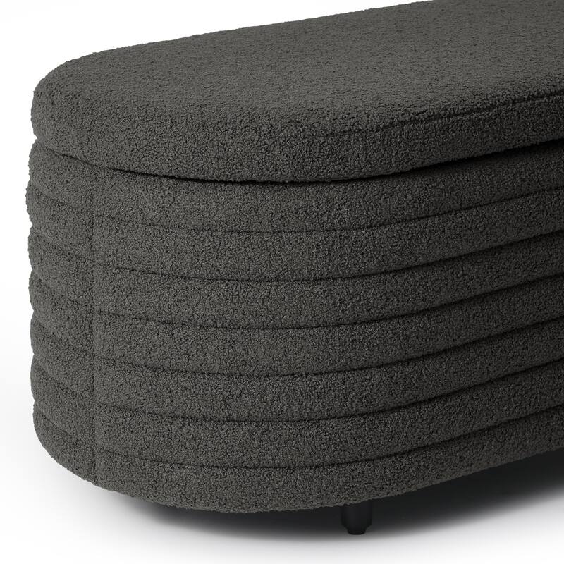 Bayville Sherpa Polyester Flip Top Storage Ottoman - 42"