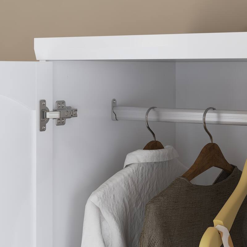 78.7"H Combo Twin Wardrobe Set Elegance Meets Utility Armoires Closet