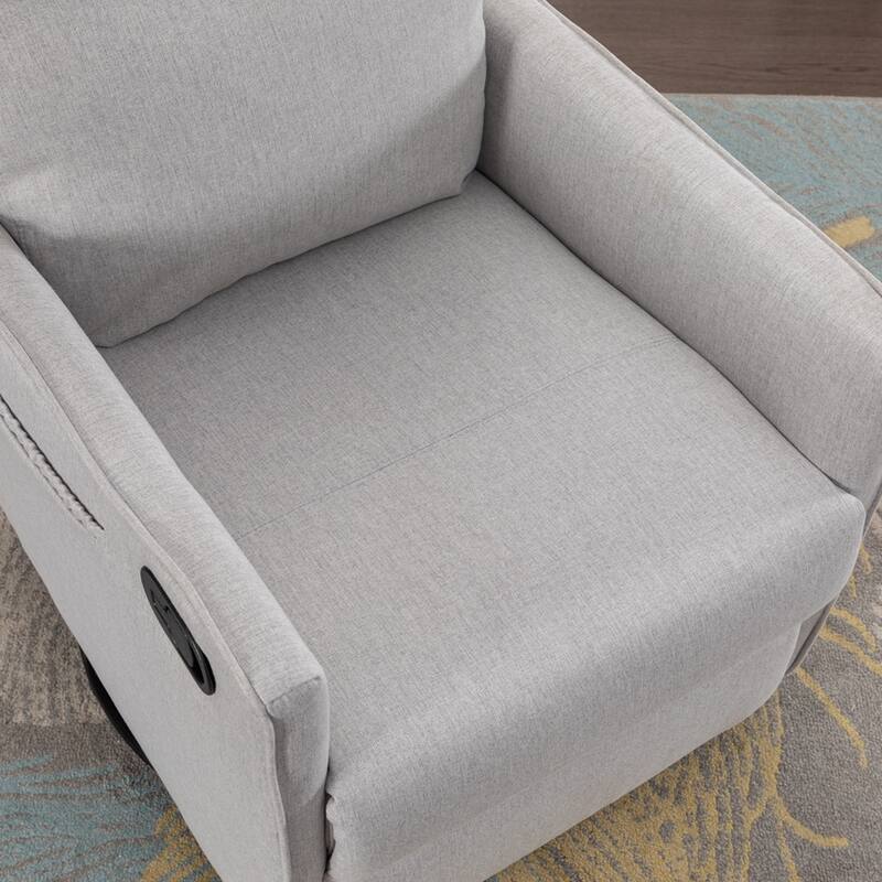 Modern Swivel Rocking Chair With Adjustable Back And Footrest