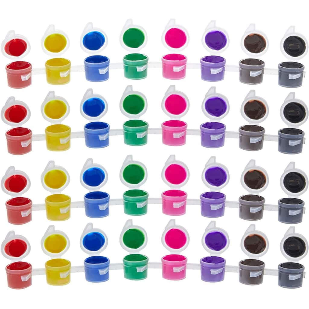 Bright Creations Acrylic Paint Pots for Kids, Classroom, Art and Crafts, 24 Pack, 8 Colors