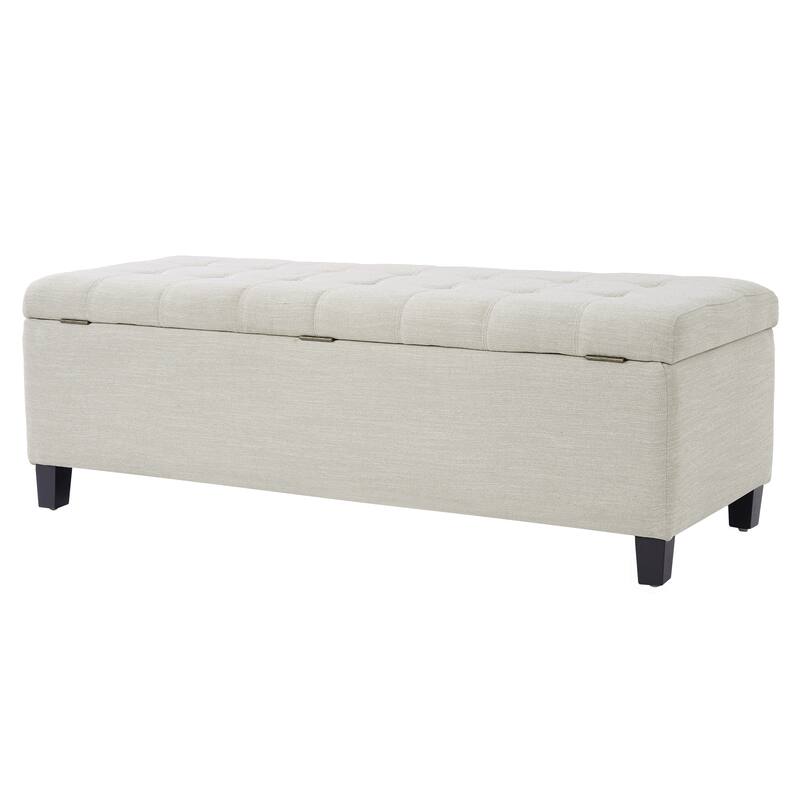 Mission Tufted Fabric Storage Ottoman Bench by Christopher Knight Home