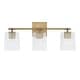 preview thumbnail 4 of 14, Lexi 3-light 23-inch Bath/ Vanity Fixture w/ Clear Fluted Square Glass