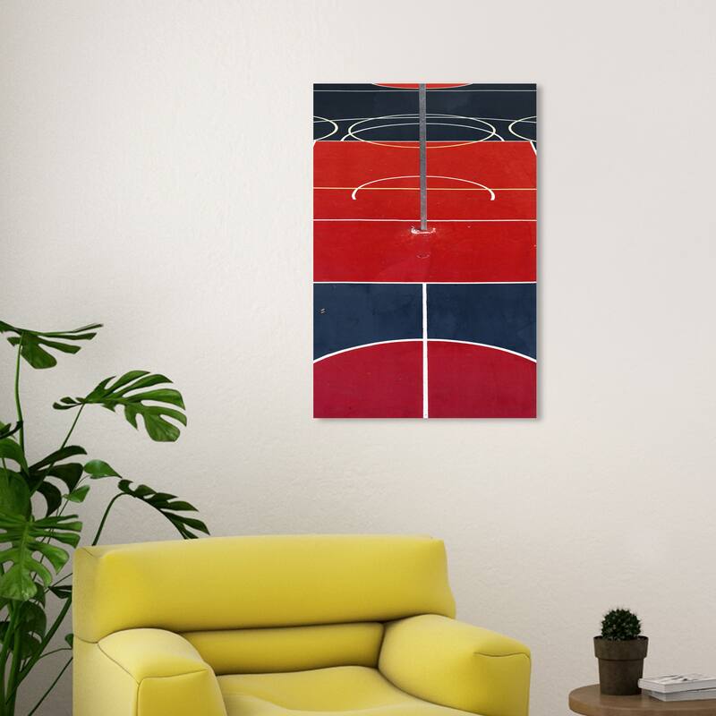 Wynwood Studio Canvas Abstract Geometric Court Blue and Modern & Contemporary Wall Art Canvas Print - 30 x 20