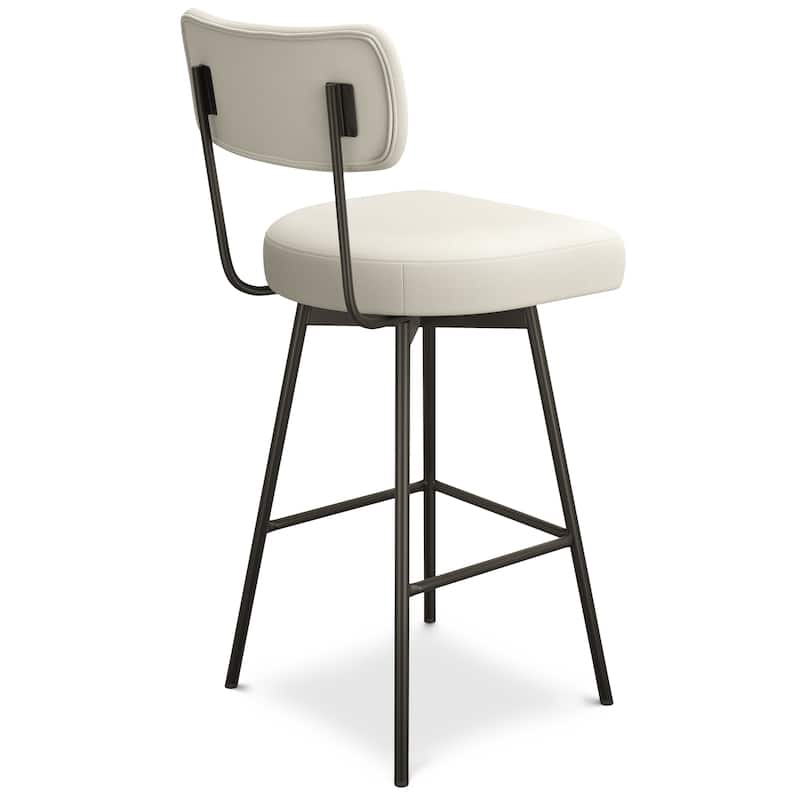WYNDENHALL Meredith Modern Swivel Bar Stool (Set of 2) - 19.9" D x 18.9" W x 39.8" H