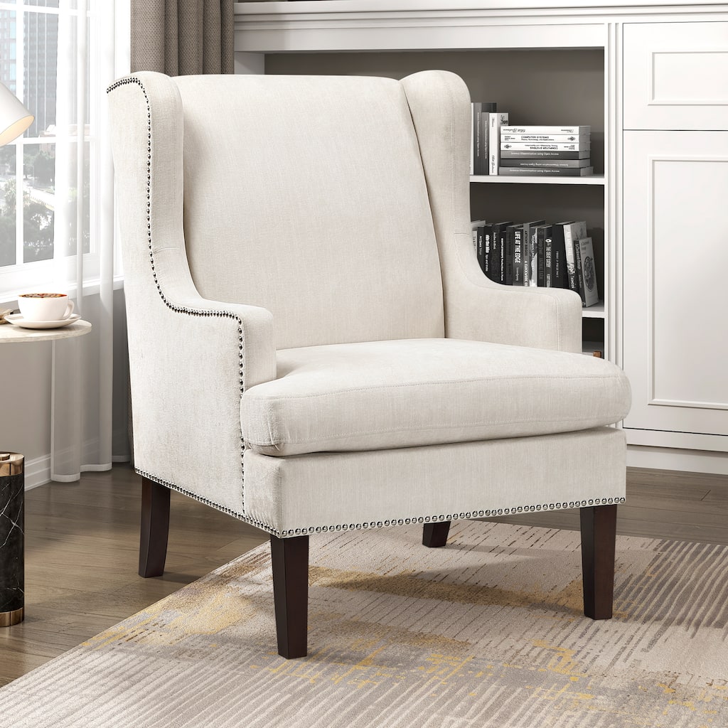 LaFollette 29" Textured Accent Chair - Nailhead Trim