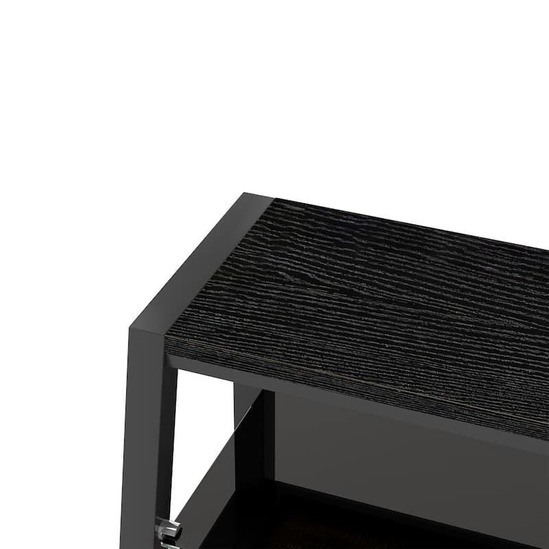 Swivel TV Stand with Glass Shelves, Entertainment Center Media Console with Adjustable Height & Charging Station