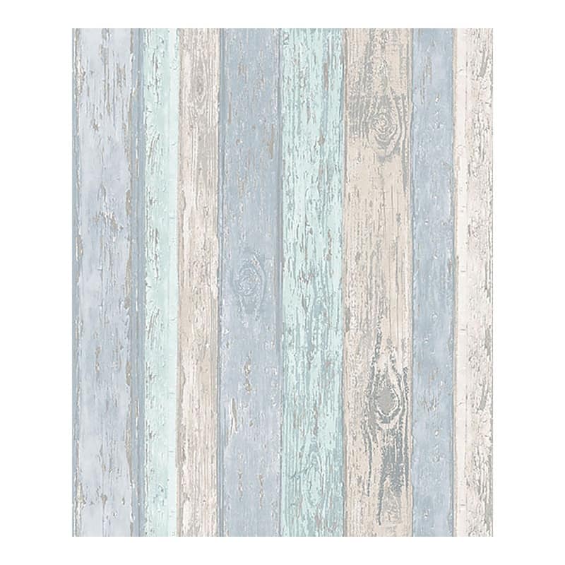 Cannon Blue Distressed Wood Wallpaper - 20.5 x 396 x 0.025