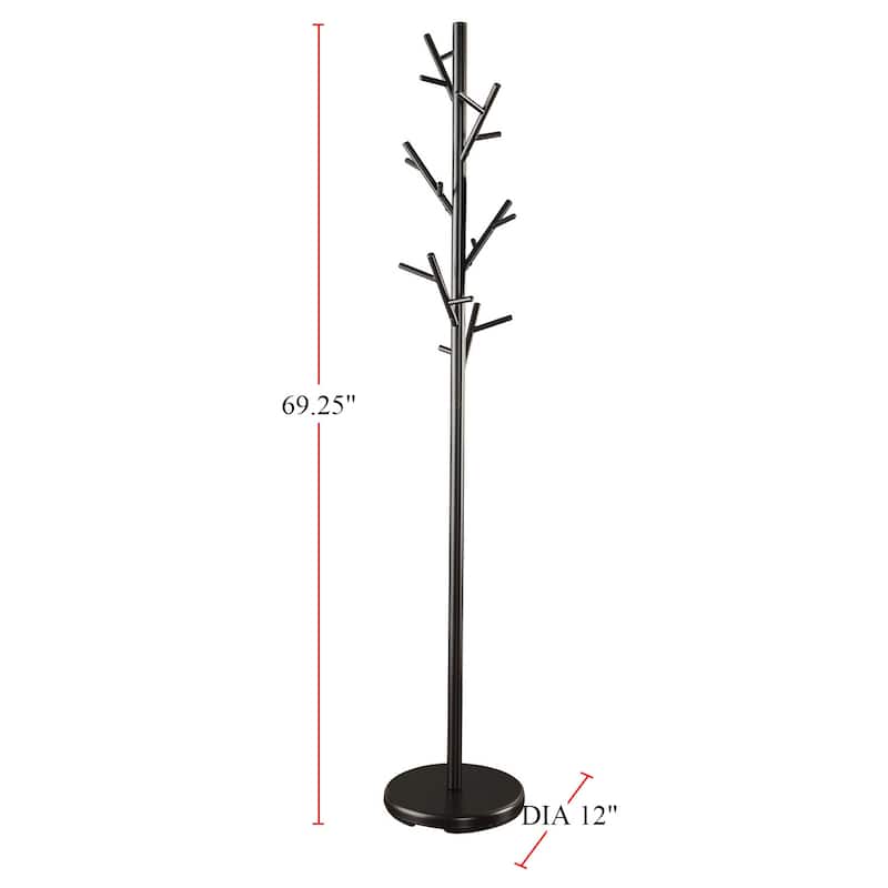 Metal 18-Hook Coat Rack in Black