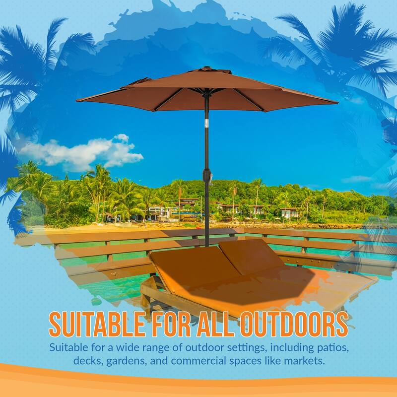 Island Umbrella Bistro 7.5-ft Hexagon Market Umbrella with Polyester Canopy