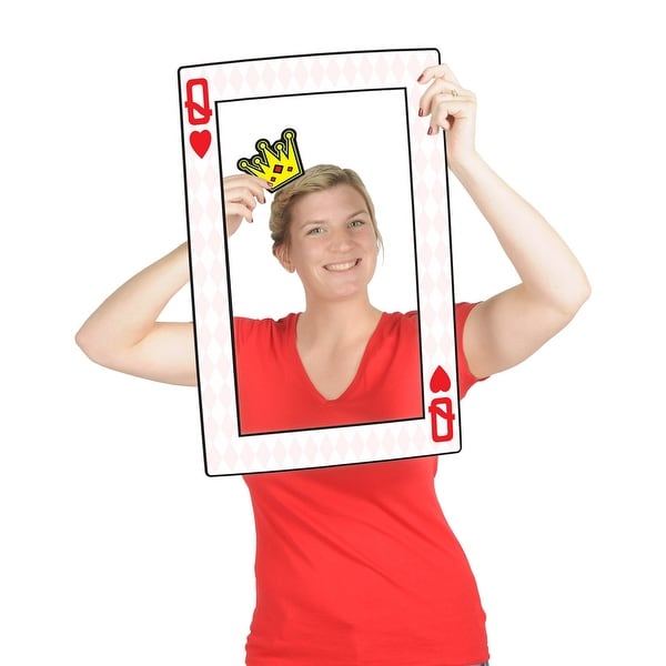 Club Pack of 12 Playing Card Digital Photo Fun Frame with Handheld Props 23.5" - N/A