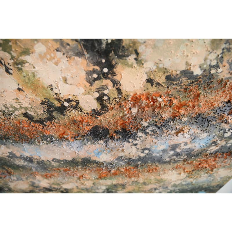 Elementum Hand Painted Abstract Horizontal Canvas Wall Art 47x31 Inch