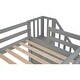preview thumbnail 26 of 25, Wooden Twin Size Loft Bed wtih Rectangle Desk Underneath and Double Storage Drawers, Side Staircase Built-in Storage