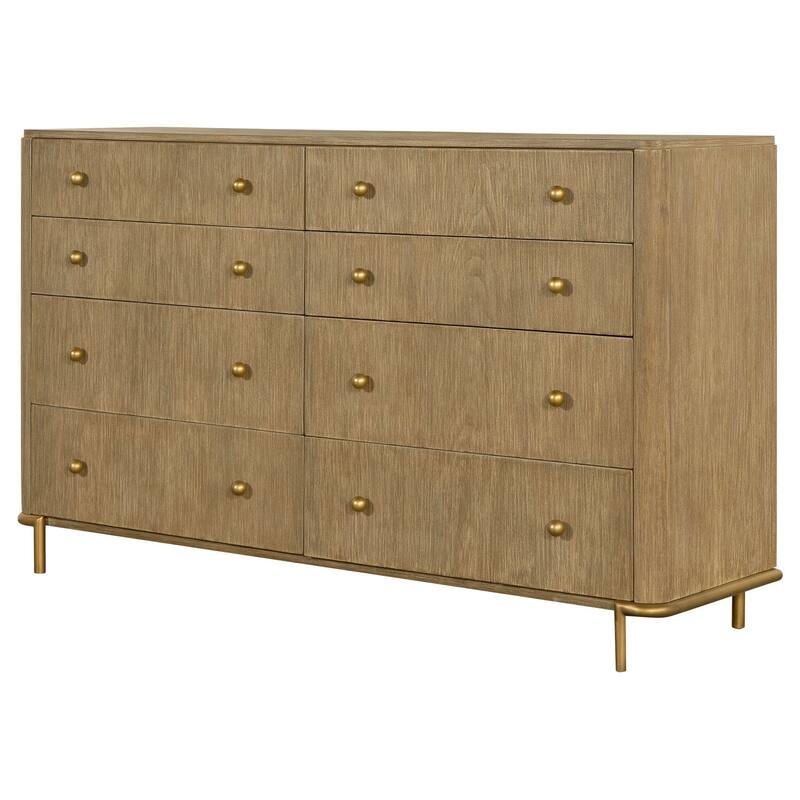 Dresser and Mirror Set with Spacious Storage Drawers, Sleek Modern Design, and Smooth Glide Hardware