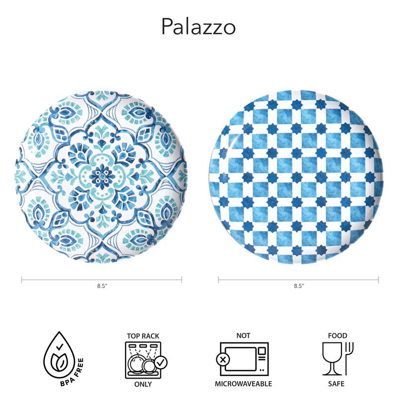 Abode Homewares Palazzo Melamine Mosaic Salad Plate - Multicolor - 8.5" - Set of 6