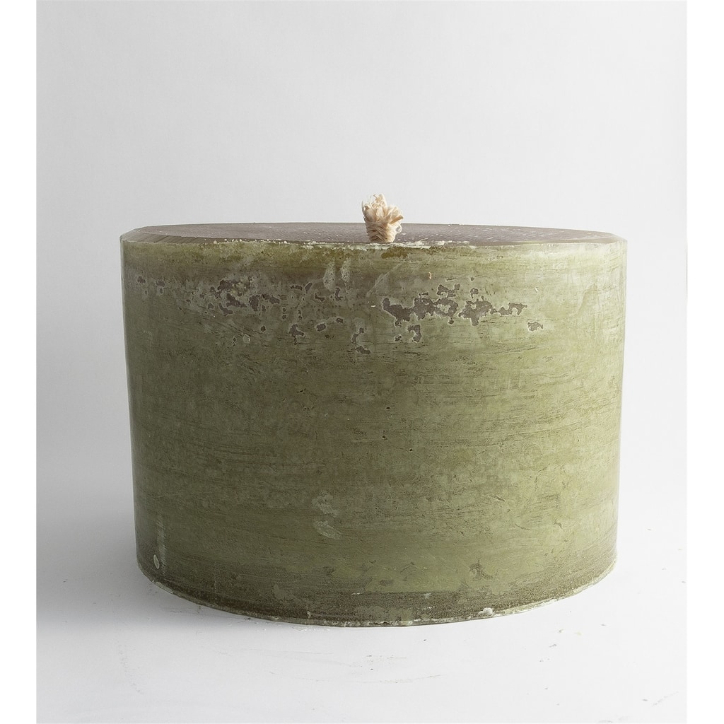 Round 1-Wick Pillar Candle 9"Dia x 6"H Dark Green - Dark Green - Dark Green